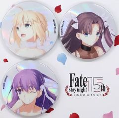 [중고] 배지·핀즈 전람회 기념캔 배지 세트(3개조) [TYPE-MOON전 Fate/stay night -15년의 궤적-]