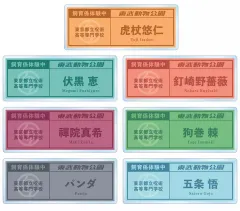 【中古】バッジ・ピンズ 全7種セット 「呪術廻戦×東武動物公園 描き下ろしイラスト 飼育係ver. 着用 トレーディングネームプレート」