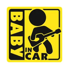 [Sorave] ベビーインカー マグネット 反射 車用 赤ちゃんが乗っています BABY IN CAR セーフティサイン (ギター・ベイビー) [ギター・ベイビー]