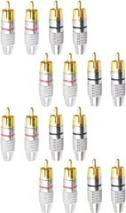 shymie 金メッキ RCA プラグ 端子 ミキサー ターミナル はんだレス オス ジャック ケーブル オーディオ red black 16個セット(レッド ブラック)