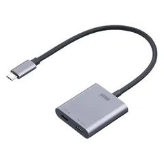サンワダイレクト USB-C 拡張アダプタ Xreal対応 PD 100W 急速充電対応 4K/60Hz対応 映像出力 スマートグラス ハブ アダプター 500-KC047 1のサムネイル