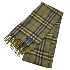 Burberry’s(バーバリーズ) UK made 100% Cashmere Nova Check Scarf カシミア 100％ ノバ チェック マフラー イエロー×グレー ヴィンテージ イングランド製