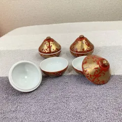 【和食器】小鉢　食器　まとめ売り　調味料入れ 珍味入れ 赤絵 金彩 蓋つき 合子型 和食 洋食 料亭　中華　前菜　オードブル　八寸　居酒屋