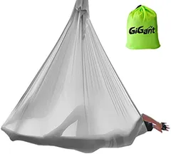 GiGant ギグアント エアリアルヨガ 5ｍx2.8ｍ ハンモック 単体 空中ヨガ 反重力 エクササイズ エアロ( シルバーグレイ)