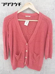 ◇ ◎ SHIPS シップス リネン混 ニット 七分袖 カーディガン レッド レディース 【中古】 【1002798475441】