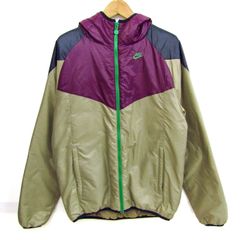 ナイキ フーディージャケット ジャンパー スポーツウエア アウター メンズ Lサイズ ベージュ系×パープル系 NIKE 【中古】