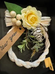 2025 おしゃれ しめ縄 (ナチュラル系ホワイト) インテリア かわいい 雑貨 装飾 水引 リース 玄関 お飾り 和modern「寿」】お正月 お正月飾り【正月飾り