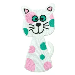 ワッペン アイロン ネコ キャット 動物 アート CAT かわいい デザイン アップリケ わっぺん wappen アイロンで簡単貼り付け