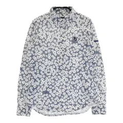 サイズ：0 PEARLY GATES パーリーゲイツ  長袖ポロシャツ ボタンダウン 花柄 ネイビー系 [240101485210] ゴルフウェア レディース ストスト