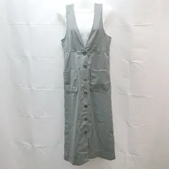◇ J'e chichi サロペットスカート風 ウエスト切り替え 長袖 膝丈 ワンピース サイズF グレー レディース E  【1303020017478】のサムネイル