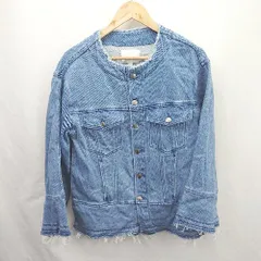 ◇ ⊇ H&M エイチアンドエム デニム系 シンプル系 長袖 デニムジャケット サイズ表記なし ブルー系 レディース E  【1507160025731】