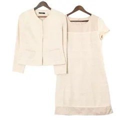 SHOO-LA-RUE シューラルー ツイード柄★ セットアップ ノーカラージャケット ワンピース フォーマル スーツ Sz.M レディース