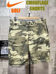 美品 ナイキ ゴルフ 迷彩 薄手 ストレッチ ショーツ 33 NIKE GOLF カモフラ ハーフパンツ