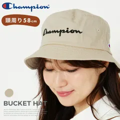 新品未使用 チャンピオン バケットハット レディース メンズ Champion 帽子 春夏 厚手 厚地 ゴルフ  バケハ アウトドア 釣り キャンプ ワンポイント キャップ ロゴ CAP ベージュ ストリート