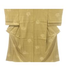 【Aランク美品】重要無形文化財　本場結城紬 80亀甲　雪輪に笹模様　手織り　広衿仕立てのサムネイル