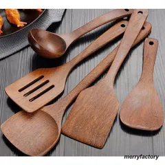 須田二郎 木製 穴あきヘラ スパチュラ スプーン 6セット 未使用 須田