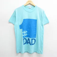 S/古着 半袖 ビンテージ Tシャツ メンズ 90s DAD クルーネック 水色 24apr20 中古