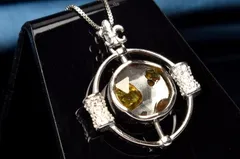 シルバー925◇希少 パラサイト隕石　10mm　ダビデの星 ペンダントトップ 1個売り パワーストーン 天然石 _PRG2276