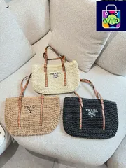 【今日特価】Prada Straw Tote Bag - ストローショッピングバッグ-WTO輸入1