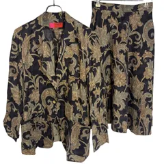 Z1502 ungaro solo donna ウンガロ セットアップ 上下 ２点 ジャケット スカート 薄手 総柄 長袖 レディース サイズ不明