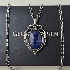 希少GEORG JENSEN S925 436ムーンストーンペンダントネックレス