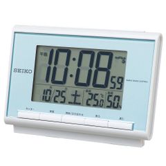 薄青 表示 パール 湿度 温度 カレンダー デジタル SQ698L 電波 目覚まし時計 クロック SEIKO セイコー Clock) セイコークロック(Seiko