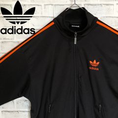 90s⭐️adidas トラックジャケット L 刺繍 vintage濃紺×オレンジ 中古・古着通販】adidas (アディダス) トラックジャケット
