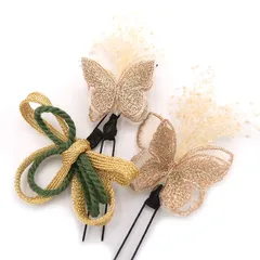髪飾り 成人式 振袖 浴衣 袴 ３点セット 緑色 結婚式 入学式 入園式 卒園式 卒業式 七五三 753 ブライダル 前撮り 和装 日本製 花 かんざし 蝶々 蝶 フォーマル 簪 花飾り 着物 グリーン W 28 323-287 u844　Si