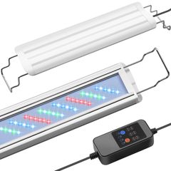 新品 30-100cm高輝度 可調節水槽ライトタイマー付き、24/7自動調光モード＆10段階明るさ調整アクアリウムライト、水槽照明/水草育成、伸縮式ブラケット付き FEDOUR