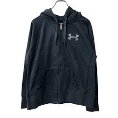 UNDER ARMOUR ロゴスウェット パーカー S ブラック アンダーアーマー フーディー ジップアップ ラグラン 古着卸 アメリカ仕入 a708-6079