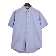 90年代 Polo by Ralph Lauren ポロ ラルフローレン YARMOUTH ボタンダウン 半袖シャツ チェック ライトブルー (メンズ 16) 中古 古着 T4385