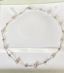 アコヤ真珠34颗ステーション ネックレス 70cm