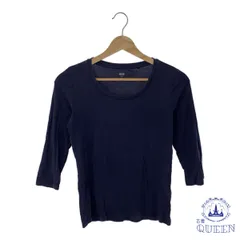 【訳アリ】 UNIQLO ユニクロ トップス ニット セーター 七分袖 オーバルネック レディース ネイビー M 901-16326