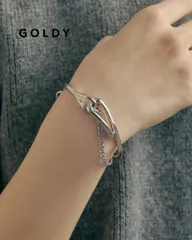 GOLDY/ゴールディ/ダブル チェーン カーブド ブレスレット/アクセサリー/4240202のサムネイル