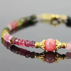 ★パワーストーン ブレスレット★インカローズ★トルマリン★ラグジュアリーなデザインブレス★レディース アクセサリー