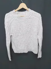 ◇ ⊇ GAP ギャップ コットン 長袖 ケーブルニット セーター サイズM ベージュ ホワイト レディース E  【1411070016478】