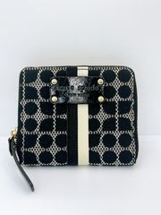 kate spade new york/ケイトスペード　コインケース　カードケース・パスケース　コットン　モノクロ　2つ折り