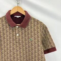 LACOSTE ジャガード モノグラム 厚地 ポロシャツ CLASSIC FIT サイズⅬ №DH0073-10 07041208　01