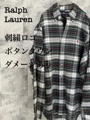 ラルフローレン  ワンポイント刺繍ロゴ  長袖ビッグチェックボタンダウンシャツ