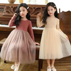 ワンピース 女の子 子供 ドレス フォーマル チュールスカート 子供服 女の子 クリスマスワンピース 結婚式 発表会 入学式  ゆったり 可愛い きれいめ パーティ 110-150cmkaijie11