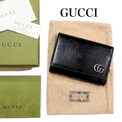 GUCCI グッチ GGマーモント カードケース 名刺ケース 名刺入れ ビジネスカードケース ダブルG 665453 OYKON1000 ブラック 黒 極美品