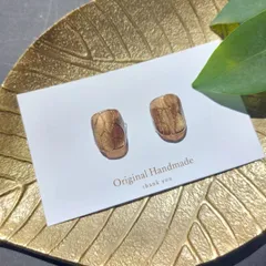 No.20　 フットネイルチップ　ジェルネイルチップ　ペディキュア　現品　新品　ハンドメイド　マグネット　ブラウン　ミラー　ゴールド　ニュアンス　大人　シンプル