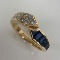 【中古】【セールSALE】 Van Cleef & Arpels ヴァンクリーフ＆アーペル ダイヤ　サファイア　リング 指輪18kt