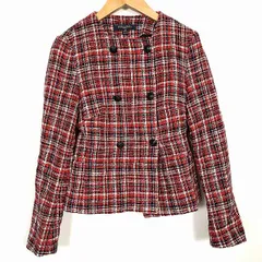 ブルックスブラザーズ BROOKS BROTHERS ツイード ノーカラージャケット 上着 長袖 チェック柄 マルチカラー 4P L相当のサムネイル