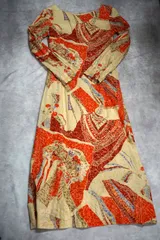 ユーロ 古着 ヴィンテージ ハンドメイド ワンピース ドレス 和柄 総柄