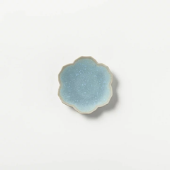 KIWAKOTO YURI DISH Little 9.5cm 空(水色) 花のお皿 京焼 清水焼