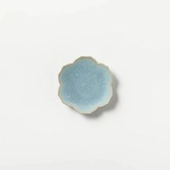 KIWAKOTO YURI DISH Little 9.5cm 空(水色) 花のお皿 京焼 清水焼