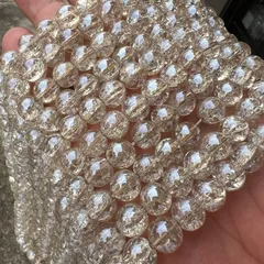虹入りシャンパンオーラクラック水晶 8mm  連売り 40cm  ブレスレット2本分