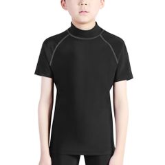新品 [Barifall] ラッシュガード キッズ 半袖 ハイネック 男の子 女の子 水着 スイムウェア 接触冷感 UVカット 吸汗速乾 水陸両用のサムネイル