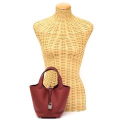 エルメス HERMES ピコタン ロック PM 18 トリヨンクレマンス (レザー) SV金具 □N刻印 2010年 ハンドバッグ 手提げかばん ミニ バッグ レディース ルージュギャランセ (レッド) 正規品 中古 mbl30004